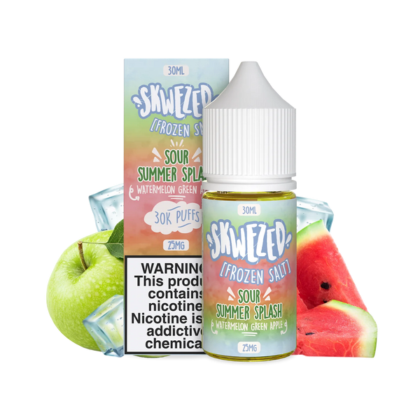 SKWEZED SALT - WATERMELON GREEN APPLE ICE (SOUR SUMMER SPLASH FROZEN)